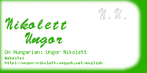 nikolett ungor business card
